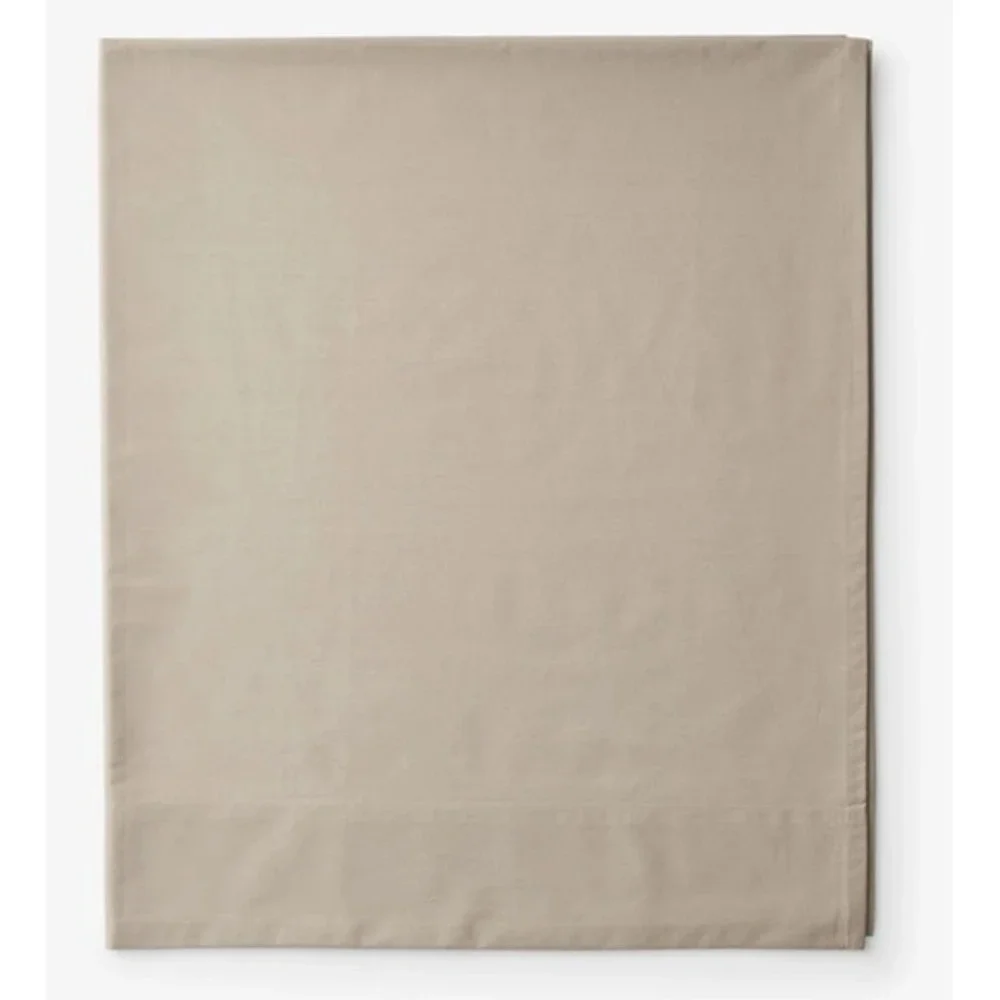 The Company Store Queen Flat Sheet Cotton Percale Cocoa Brown 50652A-Q-COCOA